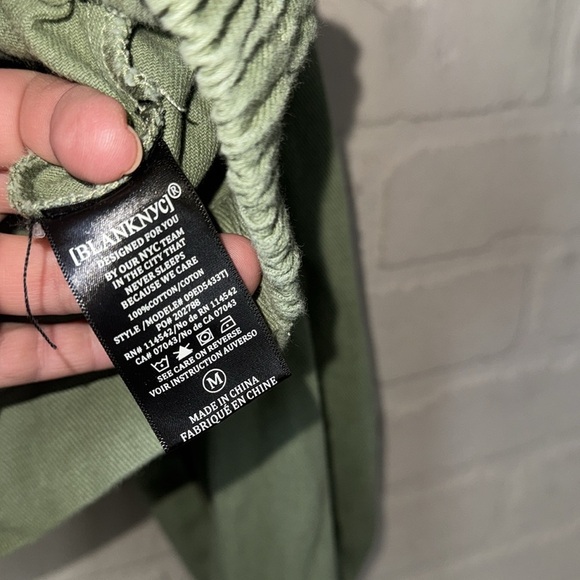 Blank NYC jacket Green Double-Breasted cropped trench medium NEW moto - Picture 4 of 5